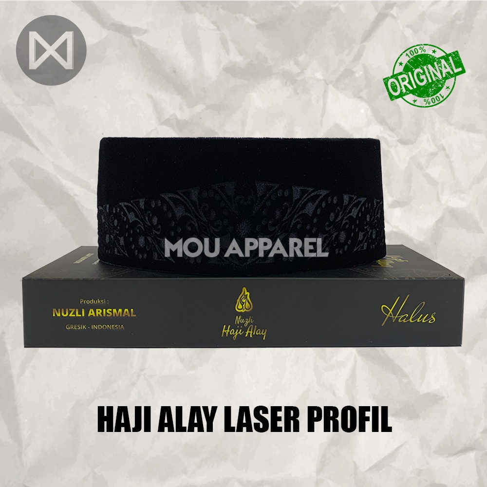 Songkok Premium HAJI ALAY LASER AC Tinggi 9 Peci Sholat Pria Dewasa Hitam Full Motif Batik NU Kopiah Shalat Anak Santri Laki Kopyah Solat Pesantren Nasional Beludru Ukuran Jumbo Kopeah Bordir Bulat Batok Bludru Putih Pendek Karakter 8 Nama Susun Original