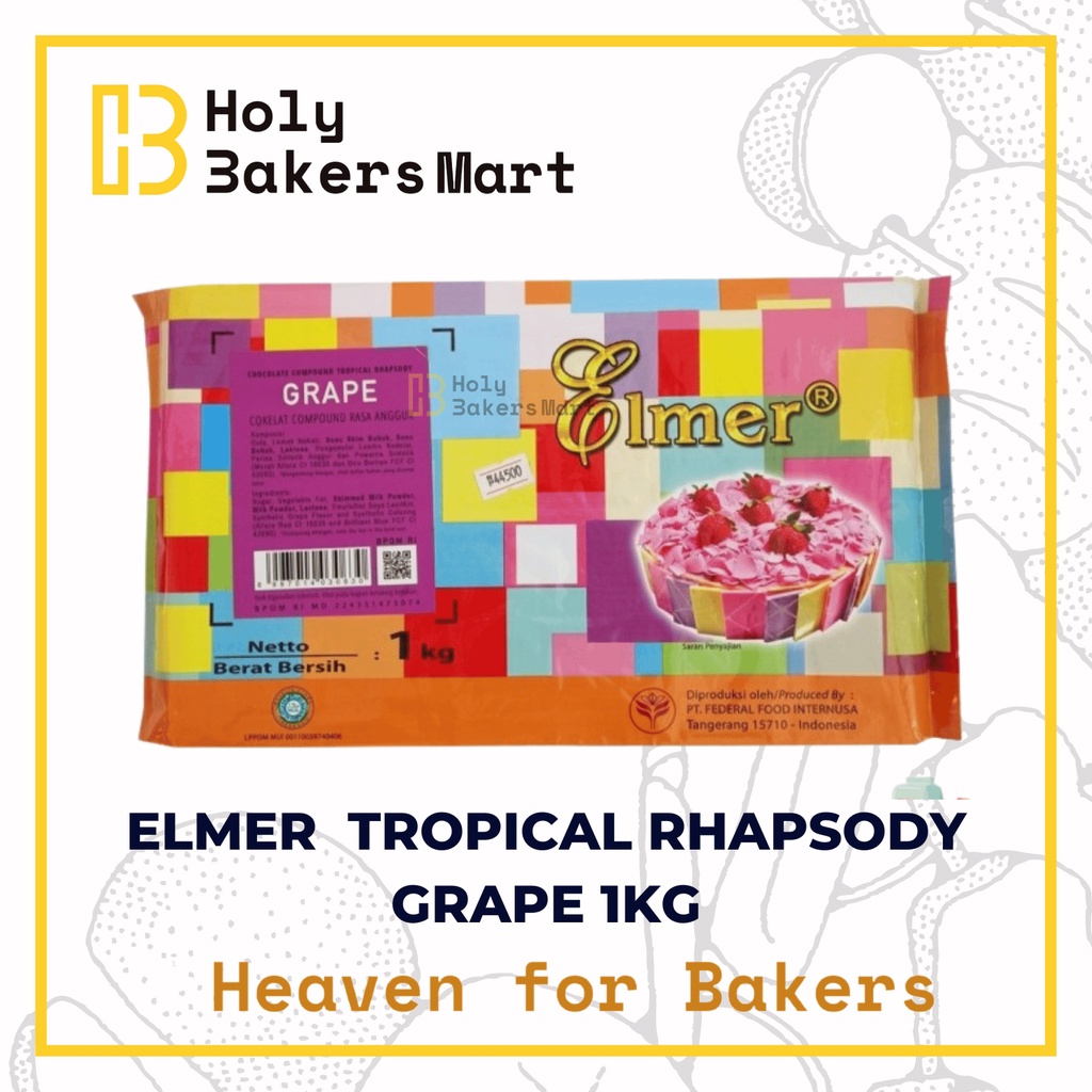

ELMER CHOCOLATE TROPICAL RHAPSODY GRAPE 1KG / COKELAT / COKELAT BATANGAN / COKELAT RASA / GRAPE / ANGGUR