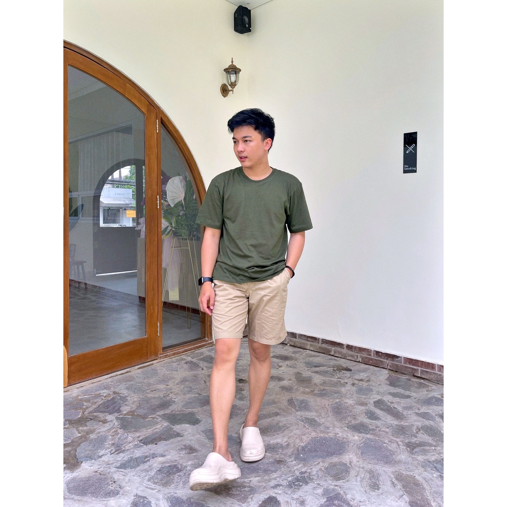 KAOS POLOS ATASAN PRIA WANITA GREEN OLIVE