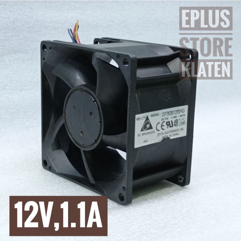 kipas fan dc 12V 8cm 1.1A Delta Doubel Fan ball bearing kp252