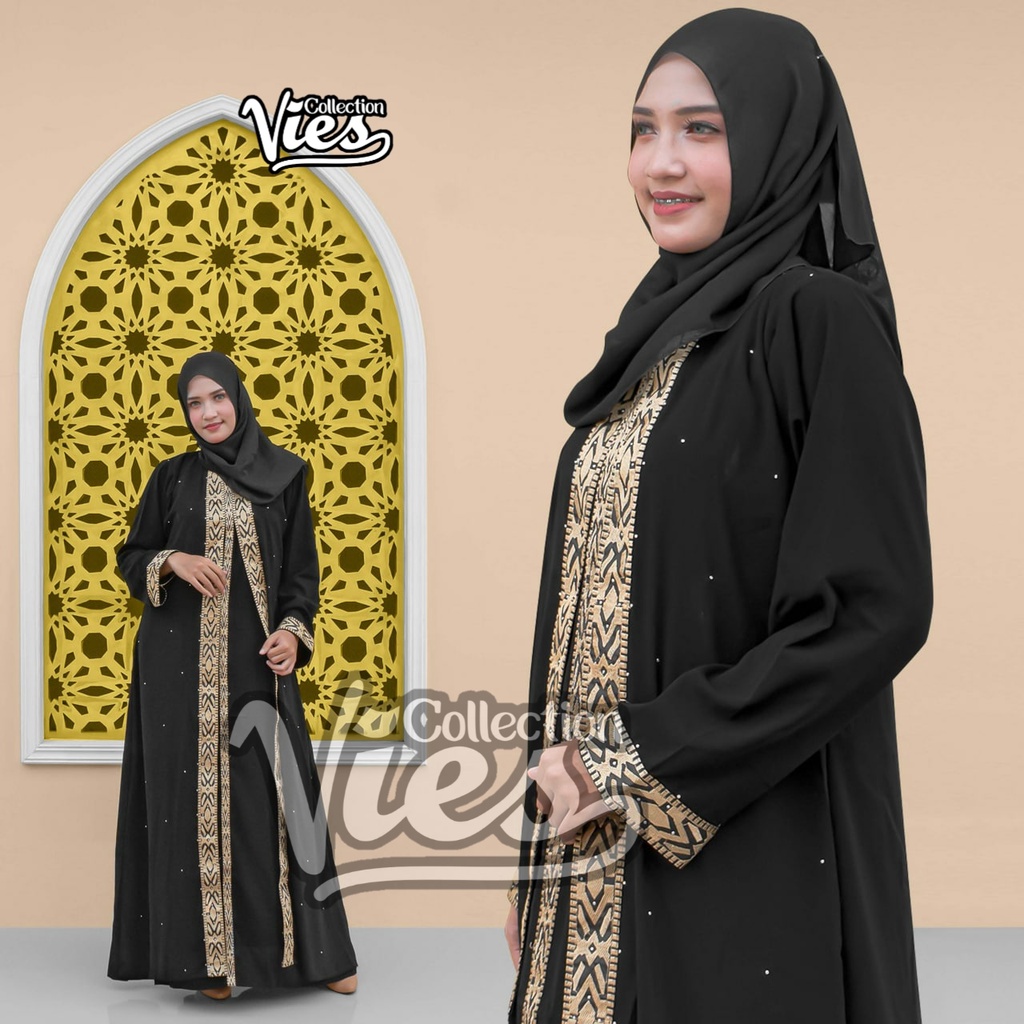 Gamis Fashion Dress Pesta Muslim New Abaya Bordir Arab Saudi Dubai ROMPI SIFON Maxi Turkey Syari