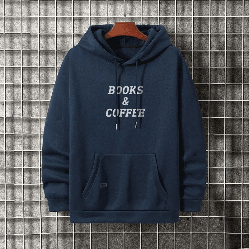 Parisdivarious Sweater Hoodie Jemper Books Coffee Bahan Fleece Size S - XXL (Pria &amp; Wanita)