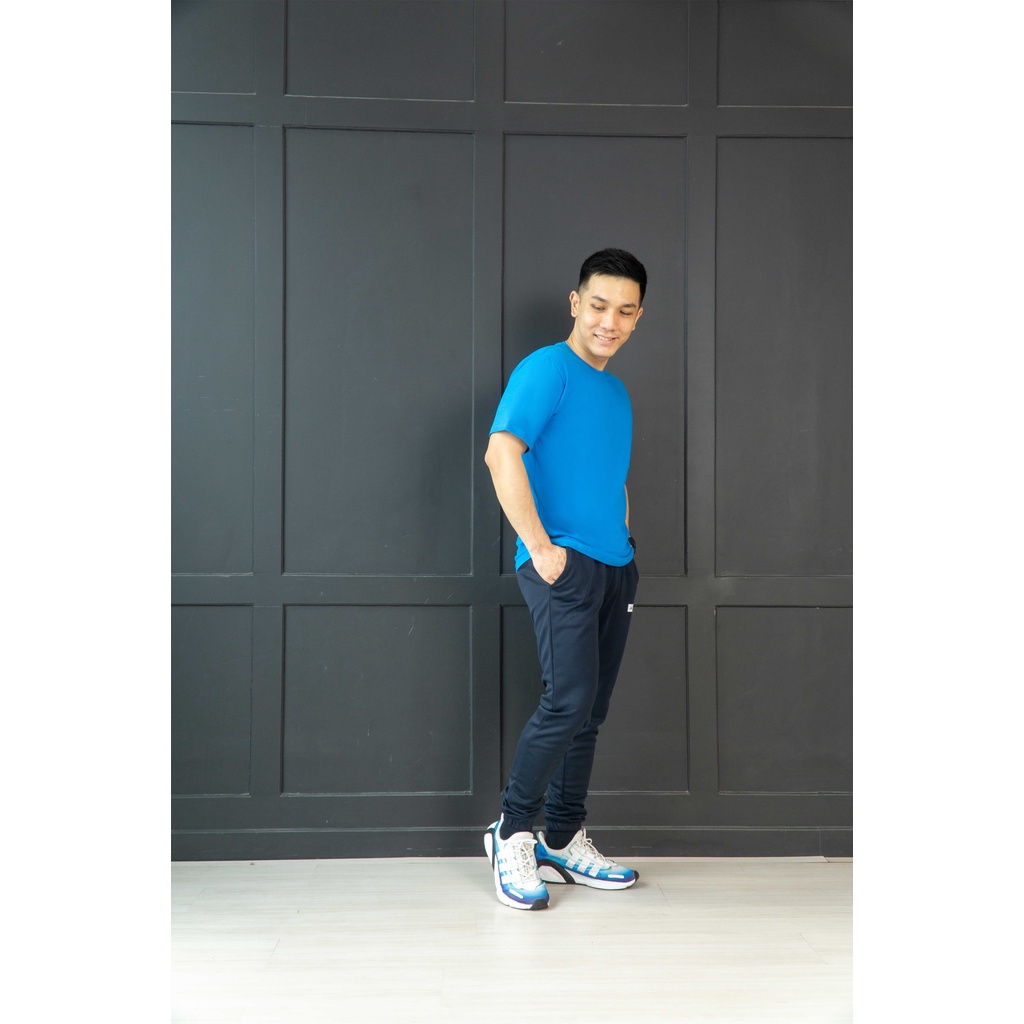 KAOS POLOS ATASAN PRIA WANITA BIRU TURKIS