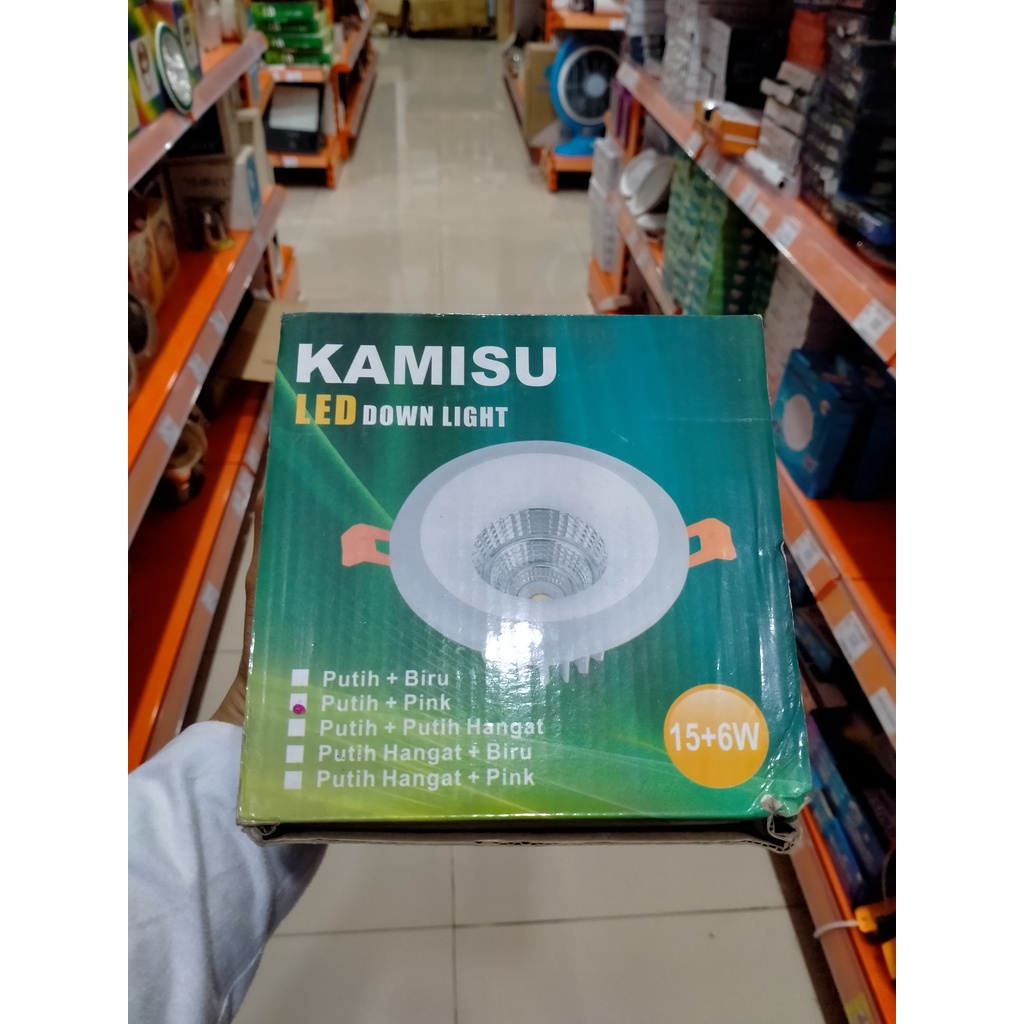 LAMPU DOWNLIGHT LED INBOW COB KAMISU 15+6 WATT 2 CAHAYA CK-1506