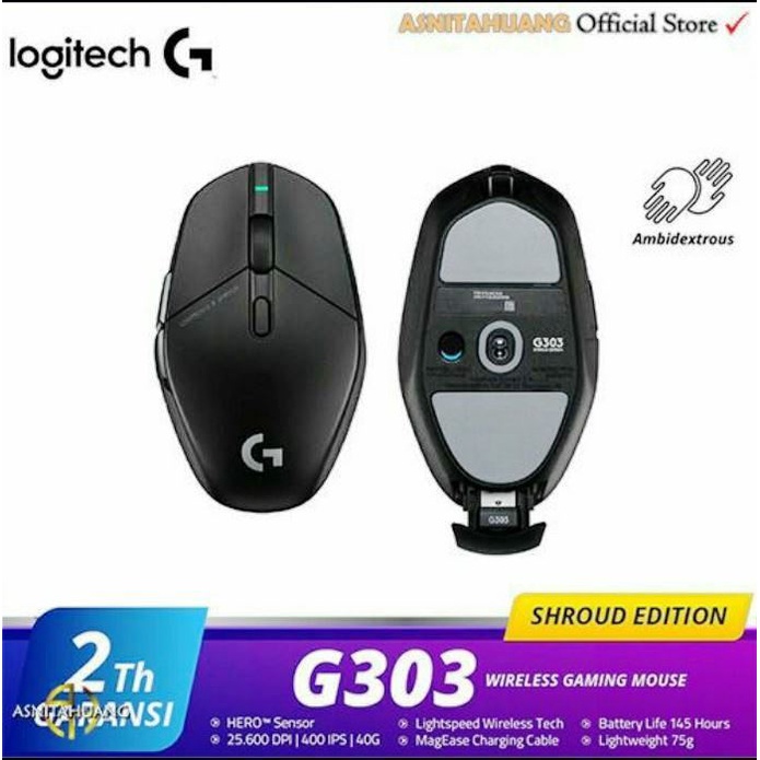 Logitech G303 Shroud Edition Wireless - Gaming Mouse