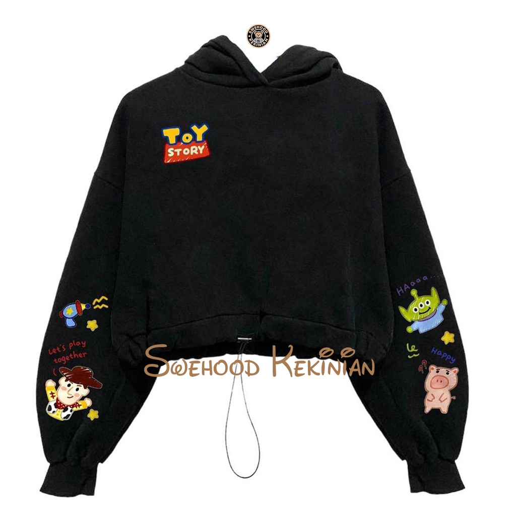 WOODY AND ALIEN CROP PREMIUM Sweatshirt Hoodie Sweater Crewneck Wanita Kekinian Fashion Outfit Ootd Korean Style Baju Atasan Suiter Krunek Hudie Cewek Remaja Sweter Crewnek Bahan Fleece Tebal LD 110 PB 45