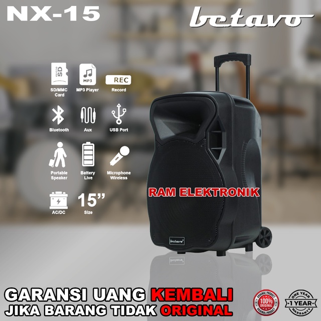 Speaker Portable Meeting Wireless 15 Inch BETAVO NX15 / NX-15 Original