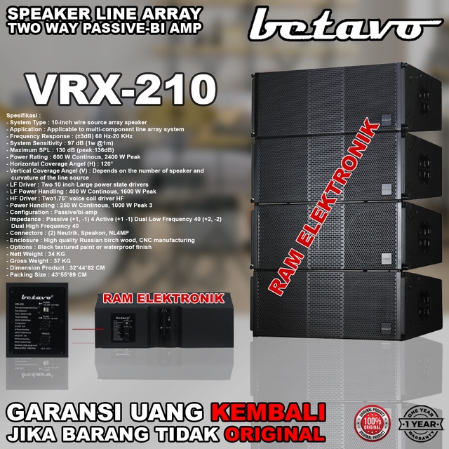 Speaker Pasif Line Array 10 Inch BETAVO VRX-210 / VRX210 Bi-Amp System