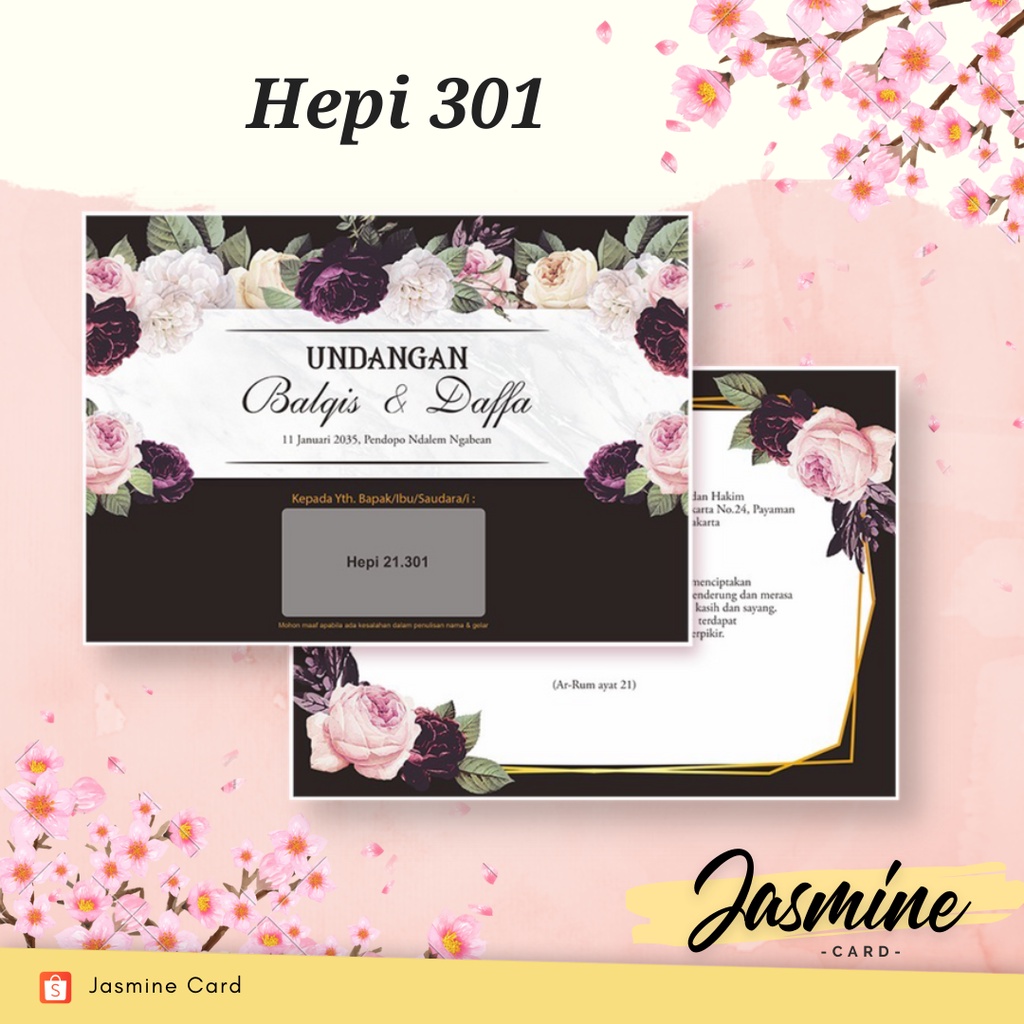 BLANGKO UNDANGAN PERNIKAHAN TERMURAH HEPI 301