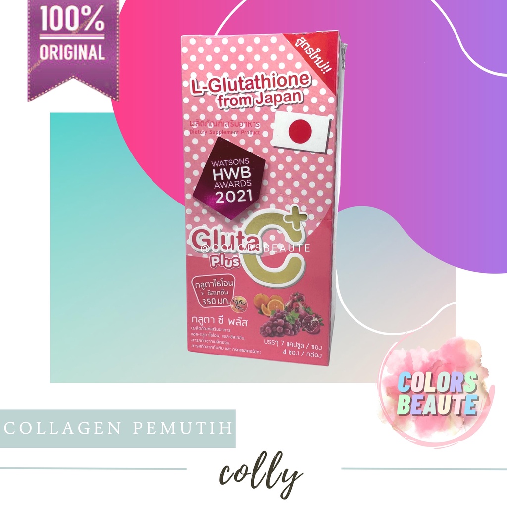 COLLY Gluta C+ / COLLY Gluta C Plus / L-Glutathione / Suplemen pemutih / minuman pencerah