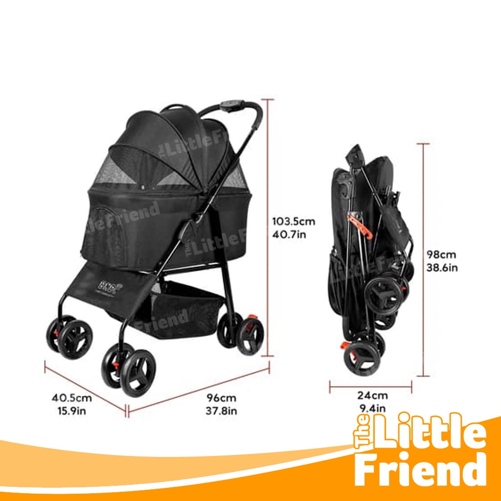 Stroller Kereta Dorong Anjing Kucing 2 in 1 Keranjang Bisa Lepas Pisah