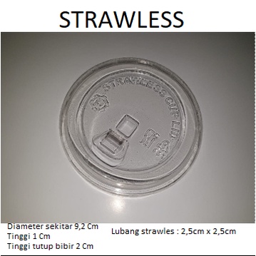 Tutup Gelas Plastik Tanpa Sedotan (50Pcs) / Strawless Lid / Strawless Cup Lid Isi 50