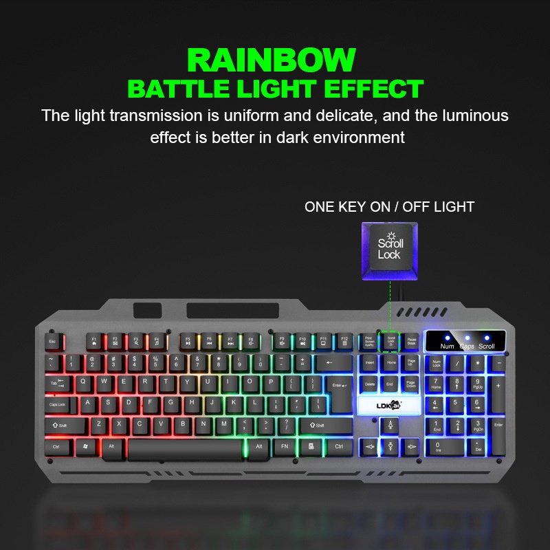 GAMING KEYBOARD DAN MOUSE Set + Gaming USB Cable 1.5M RGB Paket Keyboard Mice set