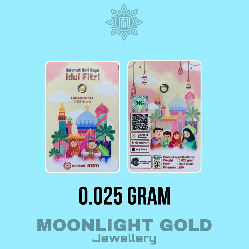 MiniGold 0.025 Gram Idul Fitri Series 0,025gr Bisa Tukar Tambah Antam 0.025gr 0025gr 0.01 0,01 001 0