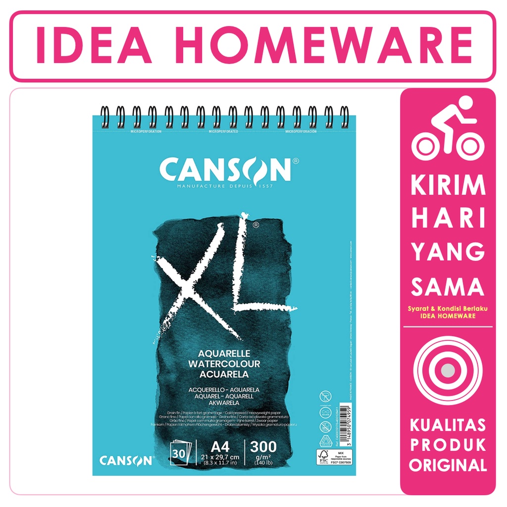 

Canson XL Aquarelle A4 30 Lembar Kertas Watercolor 400039170 Harga 1 Buku