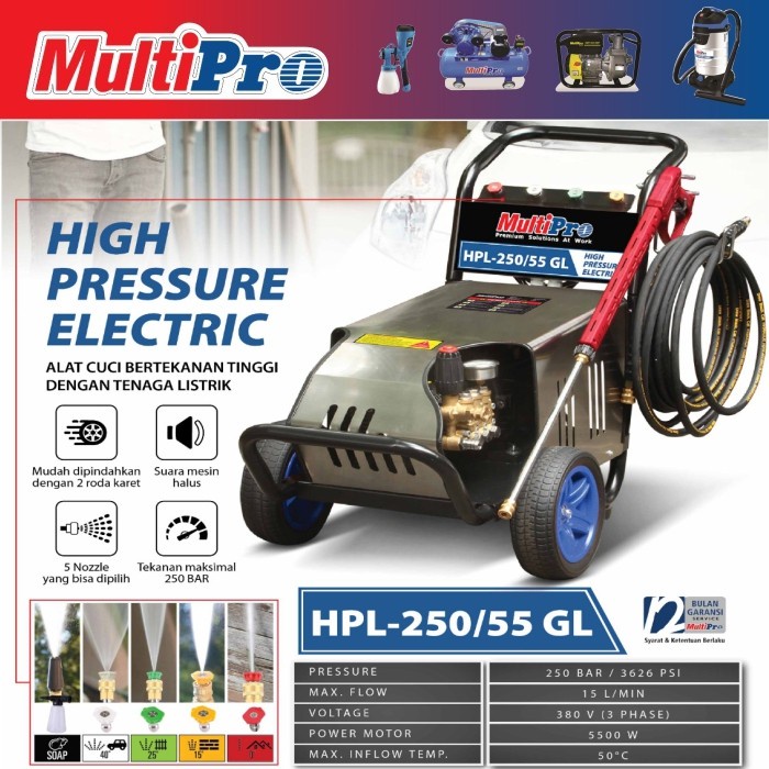 High Preassure Electric Jet Cleaner Multipro HPL-250/55 GL