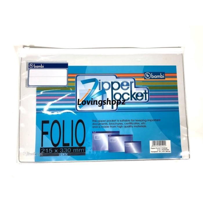 

Zipper Pocket Bambi Ukuran Folio /F4