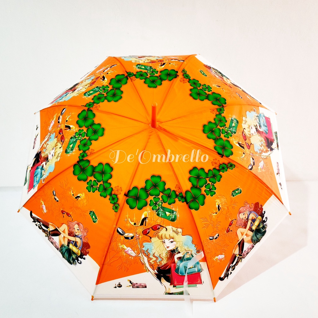 (045)Payung PVC Motif Fashion Girls Korea Gagang J