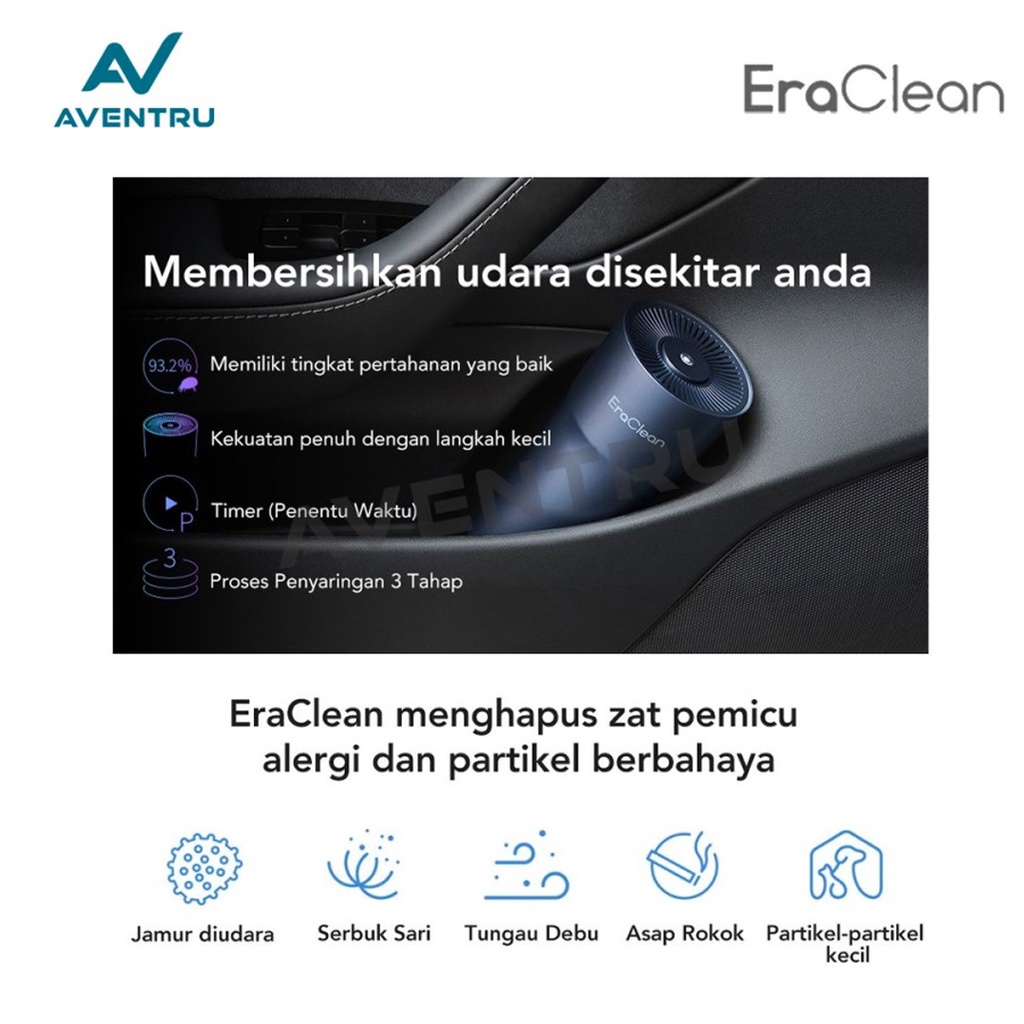 Mi EraClean Car Air Purifier Mobil Pembersih Udara Mobil Filter HEPA Karbon