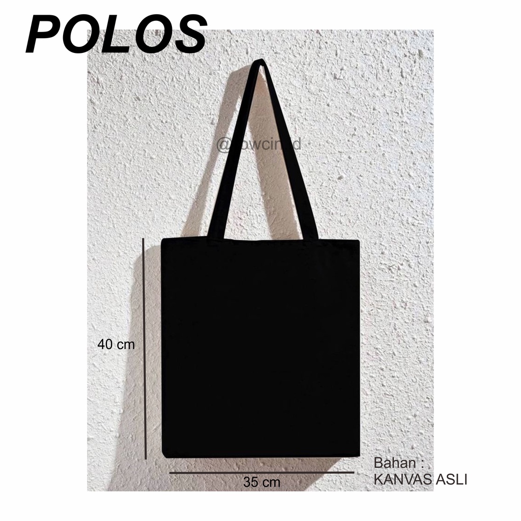 TOTEBAG POLOS BAHAN KANVAS TAS TOTE 40x35 cm