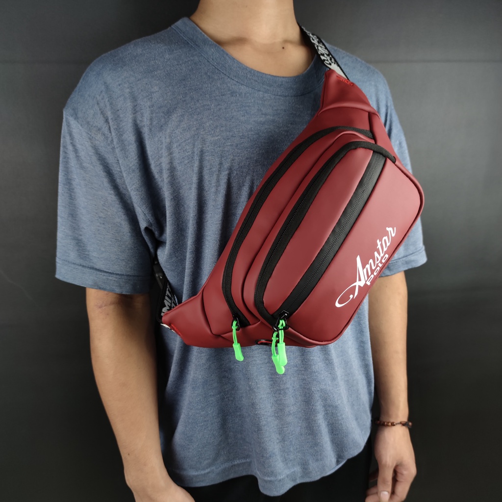 Waistbag Polo Amstar Waterproof Keren Terbaru Tas Pinggang Tas Selempang Bahu