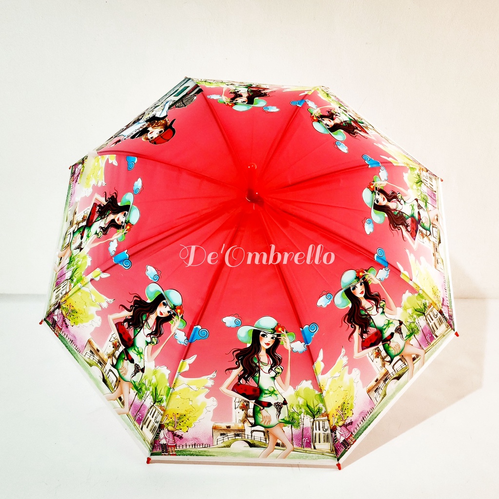 (045)Payung PVC Motif Fashion Girls Korea Gagang J