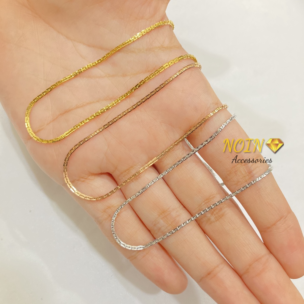 Kalung Rantai Titanium Polos Gold dan Rosegold Anti Karat Simple