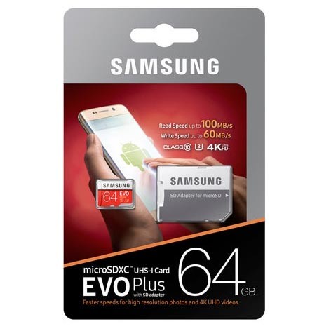 Samsung Evo Plus MicroSD / Micro SD Card 64Gb 130MBps