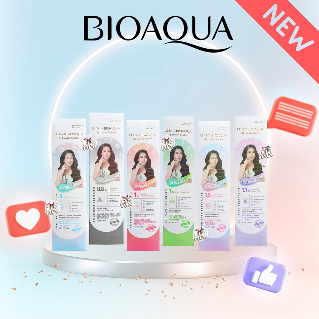 BIOAQUA TOOTHPASTE / PASTA GIGI 100GR SERIES ( PEAL BRIGHT / BRIGHT TEETH / CLEAN TEETH / BAMBOO CHARCOAL / FRESH BREATH / GINGIVA CARE )