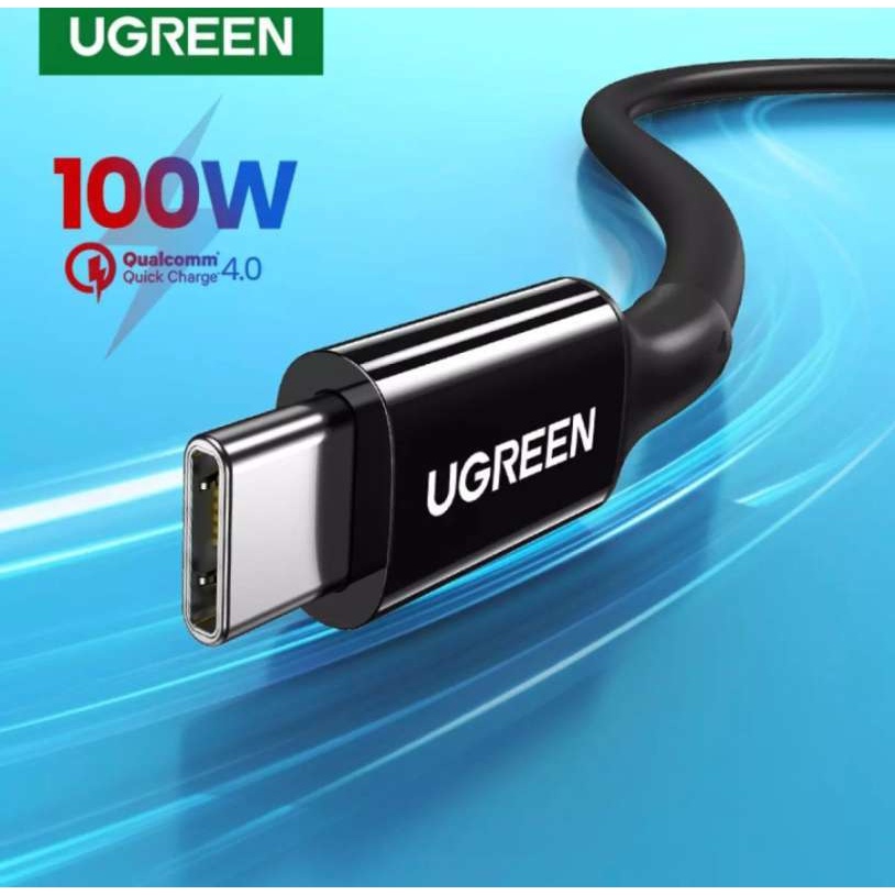 UGREEN ORIGINAL Kabel Data TYPE C TO TYPE C 100W 5A 2M 2 Meter Super Fast Charging Quick Charge Qualcomm for Samsung XiaoMi Oppo Vivo Realme Tipe C 100 Watt