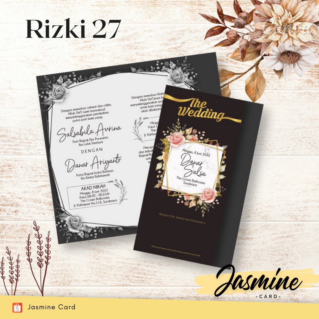 BLANGKO UNDANGAN PERNIKAHAN TERMURAH RIZKI 27