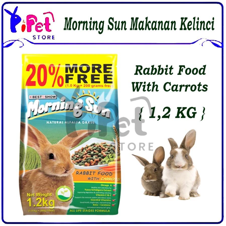 MORNING SUN CARROT 1.2 Kg Makanan Kelinci Pelet Kelinci Cavy Premium Rabbit Food 1.2 Kg