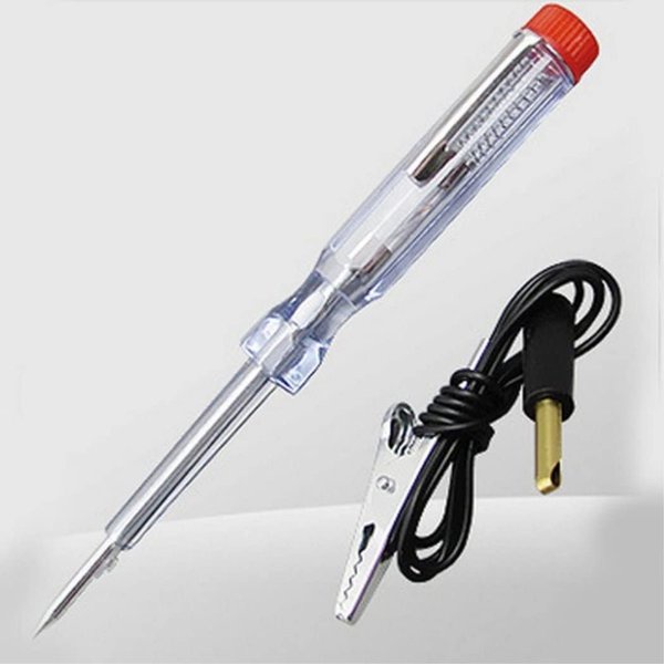 testpen Tespen DC Tes Pen Aki DC 6-24V DC Tester Lamp Voltage Detector Kabel Jepit Obeng Test Pen kabel Tespen AKI Voltage mobil motor Listrik 6V 12V 24V Test Pen / Alat Tes Listrik