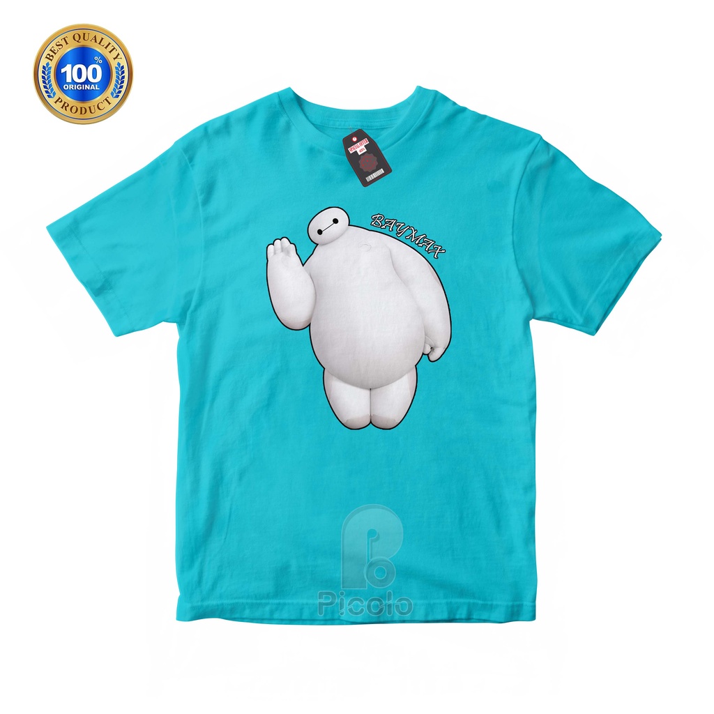 (FREE NAMA) BAJU KAOS ATASAN ANAK MOTIF KARAKTER KARTUN BAYMAX UNISEX Bahan COTTUN