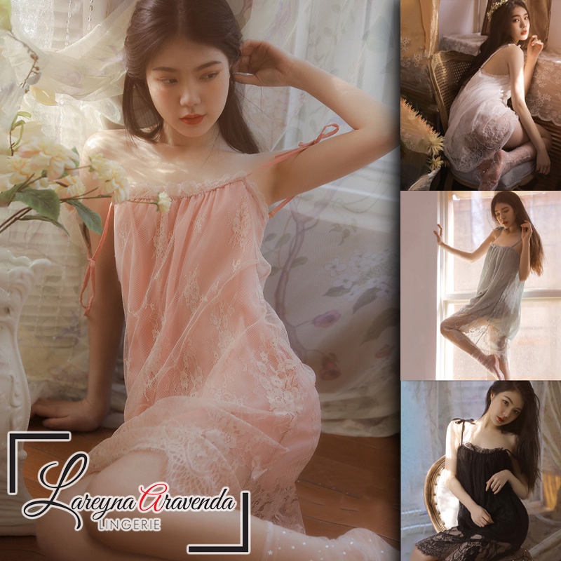 Lareyna Aravenda Lingerie Charming Cute LG175 Baby Cute Sleeping Wear Premium Bahan Bagus Longnight Lingerie Sexy Import