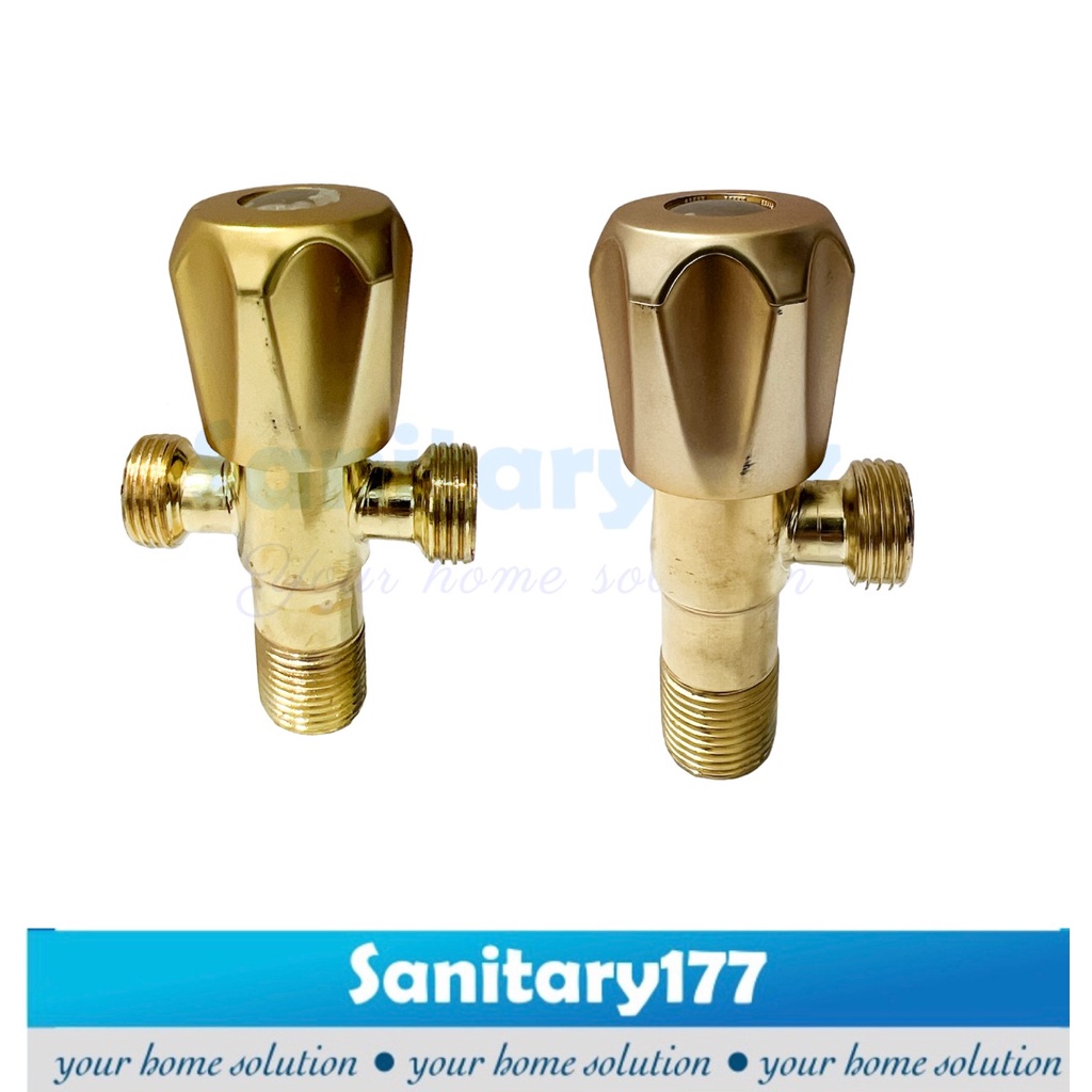 Stop kran shower single kuning minimalis GOLD- Keran air shower emas yellow unik uniq antik tap antique angle valvekloset closet