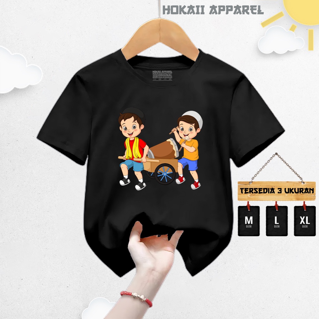 Kaos Anak Laki Laki Bedug mini anak masjid Lengan Pendek umur 3-9th | Baju Kaos Anak Distro Size M, 