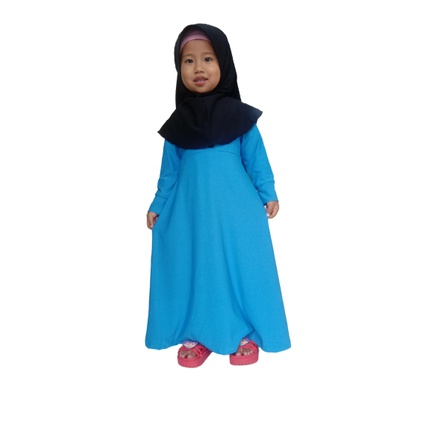 Gamis Jersey Anak baju anak polos tanpa jilbab kekinian usia 1 sampai 12 tahun banyak warana.