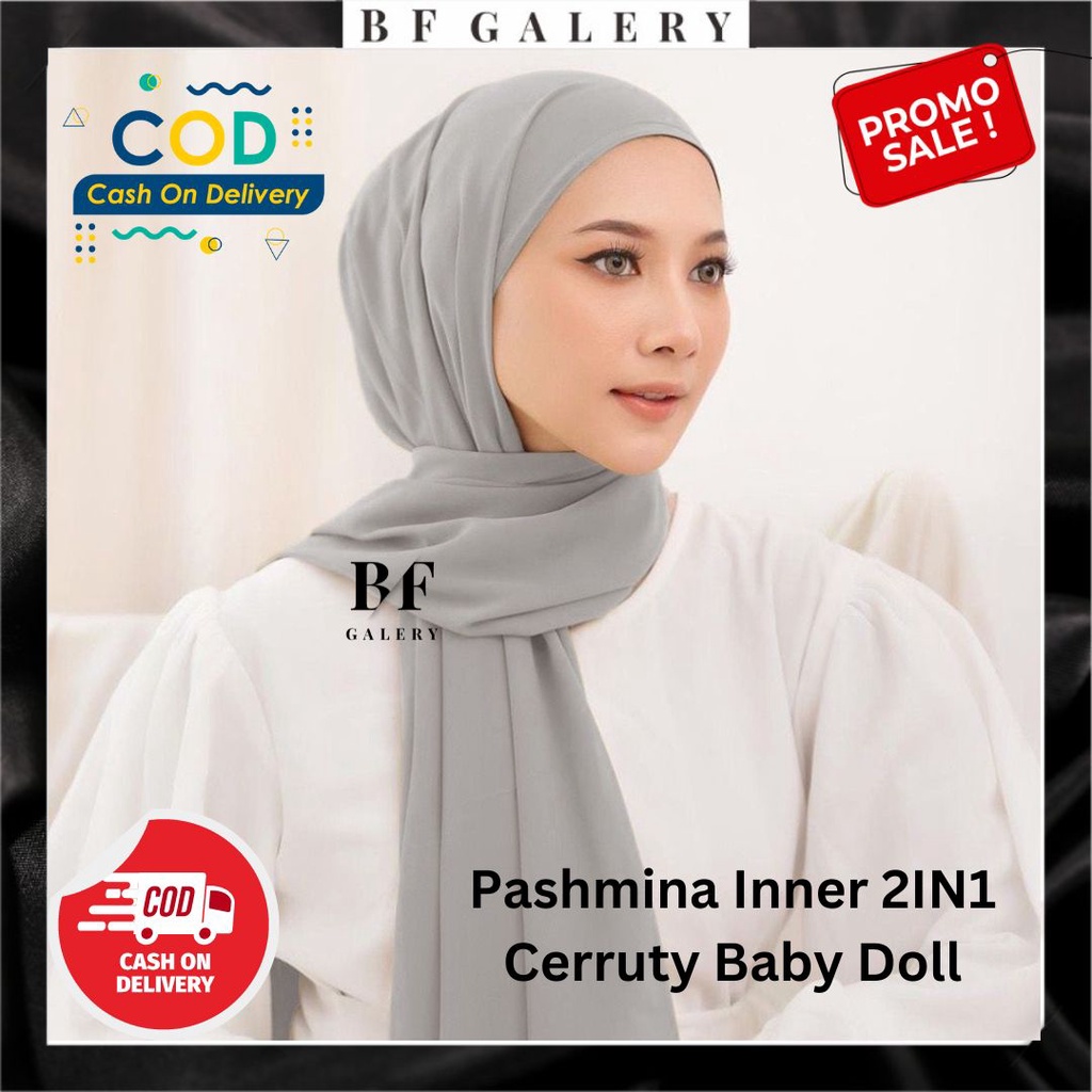 BFJ051 PASHMINA INNER DEWASA / PASHMINA 2IN1 BABY DOLL /CERRUTY PREMIUM PASHMINA TERMURAH