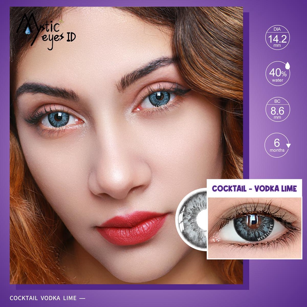 [COD] MYSTICEYES SOFTLENS NORMAL COCKTAIL SOFLENS WARNA 14.5MM KADAR AIR 40% LENSA KONTAK