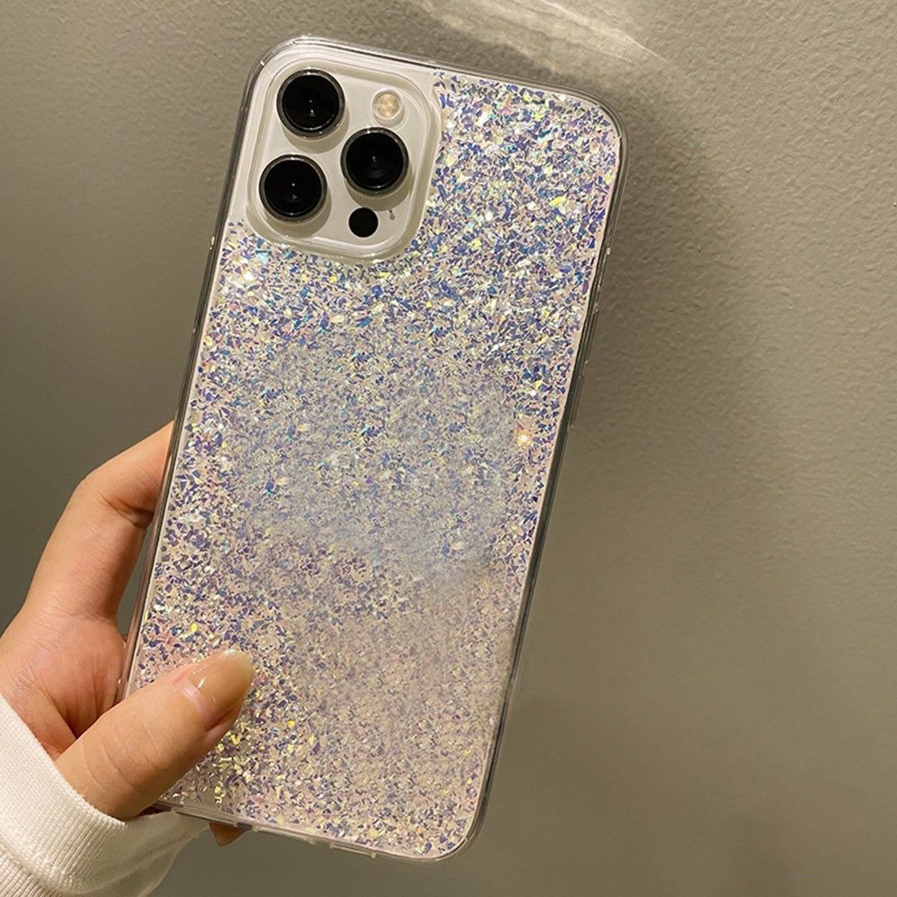 [TPC] Phone Case Bening Transparant Hologram Glitter Card Holder Phone Case IPHONE 6 6S 7 8 PLUS X XS MAX XR 11 12 13 14 MINI PRO MAX IP074