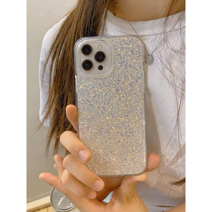 [TPC] Phone Case Bening Transparant Hologram Glitter Card Holder Phone Case IPHONE 6 6S 7 8 PLUS X XS MAX XR 11 12 13 14 MINI PRO MAX IP074