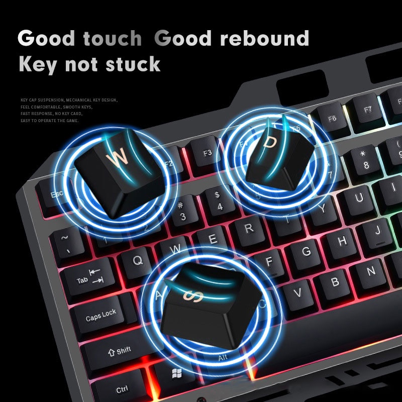 GAMING KEYBOARD DAN MOUSE Set + Gaming USB Cable 1.5M RGB Paket Keyboard Mice set