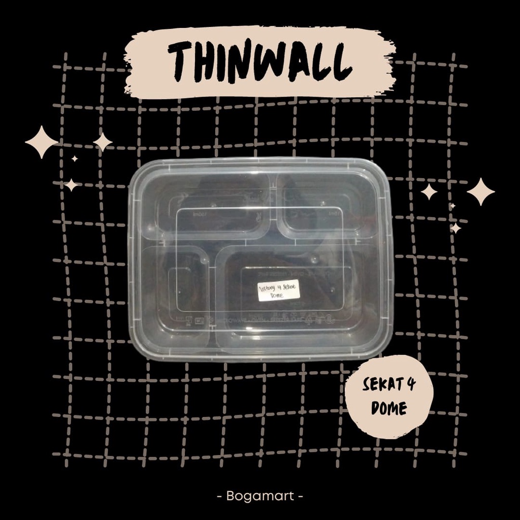 Thinwall Victory Sekat 4 DOME / Thinwall Victory Bento / Thinwall Bento Sekat / Thinwall Sekat / Lun
