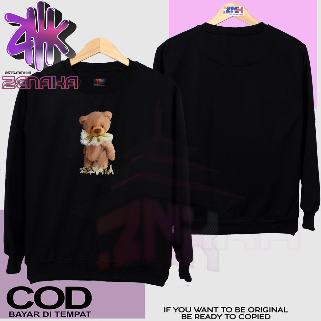 Zenaka Crewneck pria distro aesthetic Crewneck pria oversize tebal polos hitam Sweater pria distro keren 2023 Hoodie pria distro aesthetic graffity simple Sweater pria distro tebal aesthtetic Jaket pria keren distro terbaru 2023 BabyBear