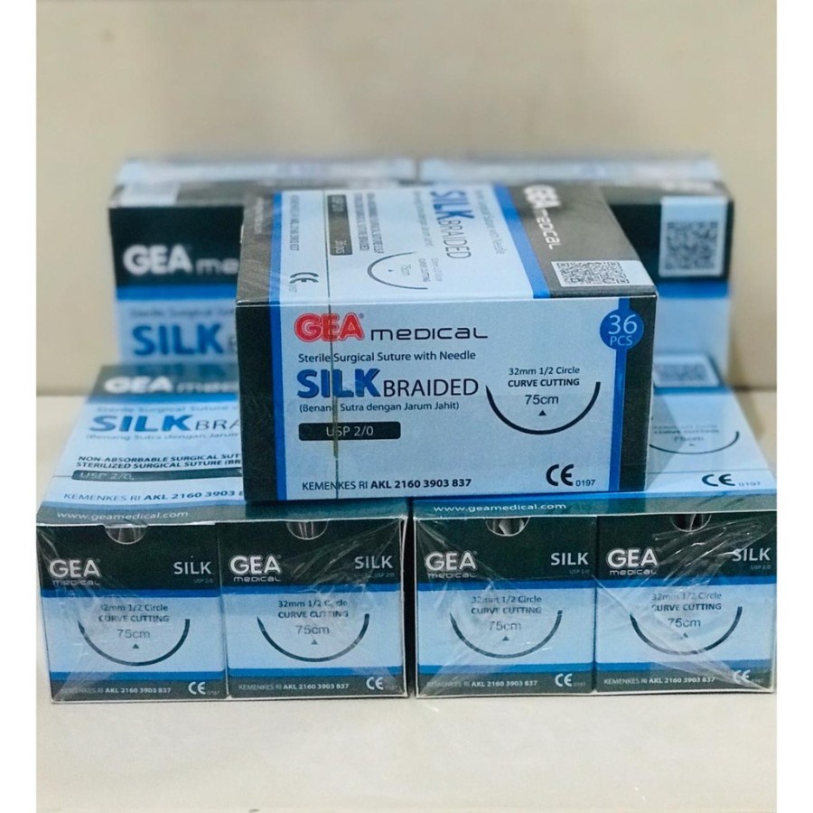 Catgut Silk GEA - Benang Jahit Silk - Benang Operasi Silk - Surgical Suture Silk GEA