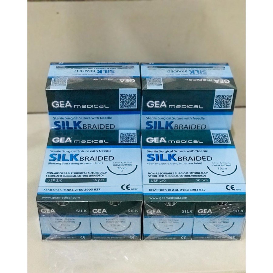 Catgut Silk GEA - Benang Jahit Silk - Benang Operasi Silk - Surgical Suture Silk GEA