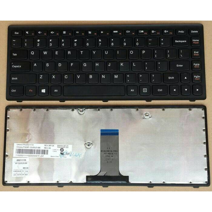 Keyboard Lenovo G400S G400AS G405A Z410 Touch G410S G405S S410P G400AT Hitam