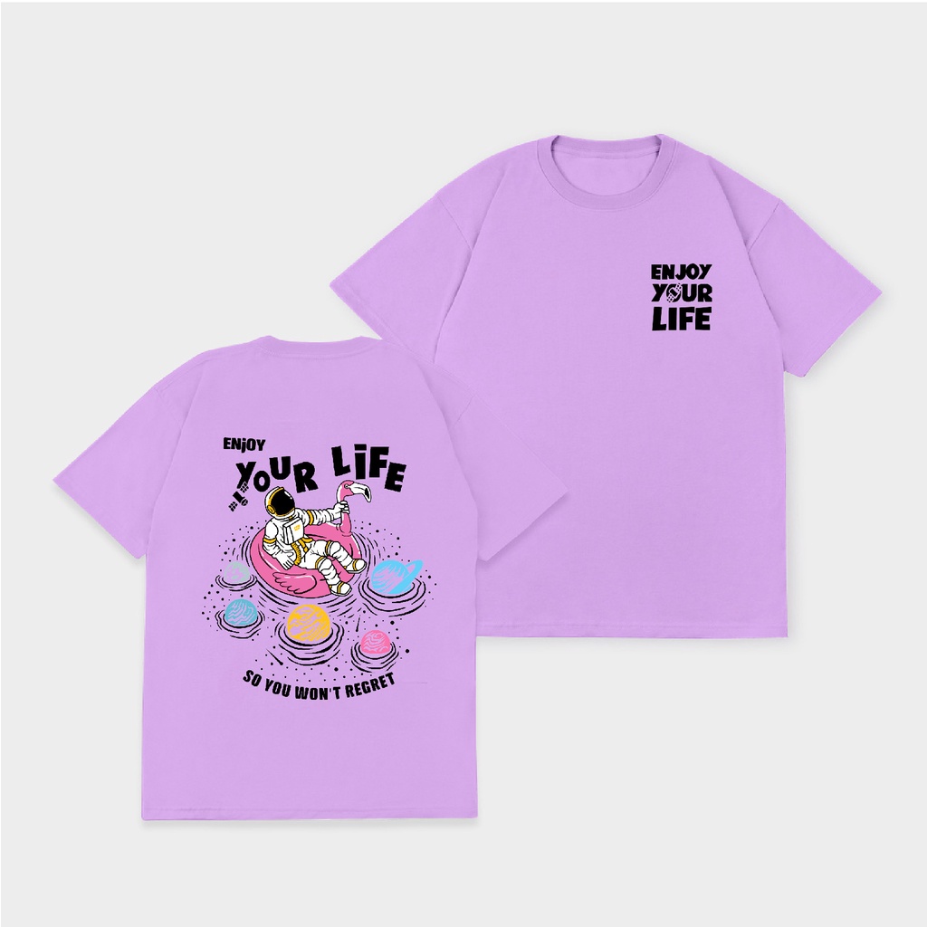 Aviotic Tshirt / Kaos Lengan Pendek Astro Enjoy ( Sablon ) Unisex Pria &amp; Wanita