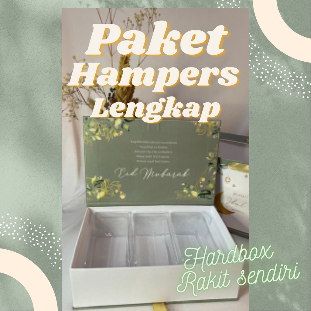 

Paket hampers lengkap. Hardbox pita rakit sendiri